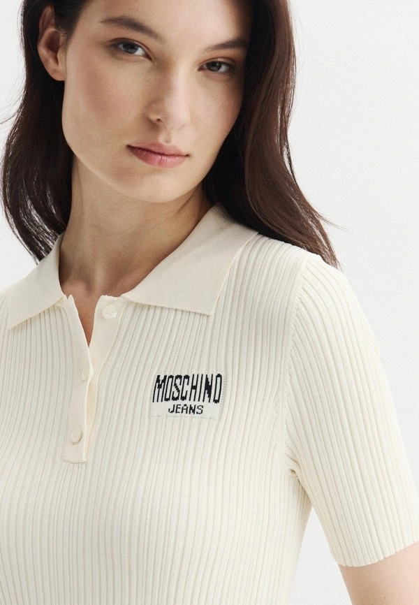 MOSCHINO JEANS Джемпер-поло с логотипом спереди