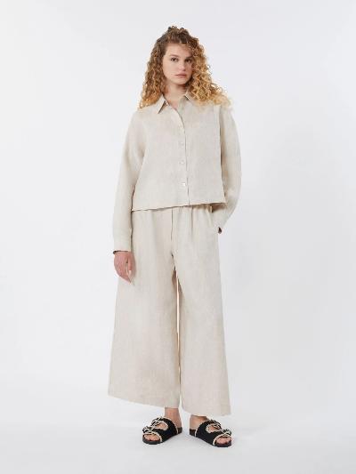 Max Mara Weekend Брюки льняные с широкими штанинами