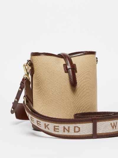 Max Mara Weekend Сумка-ведро из холста и кожи