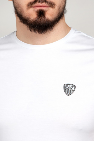 EA7 Футболка мужская белая маленький лого